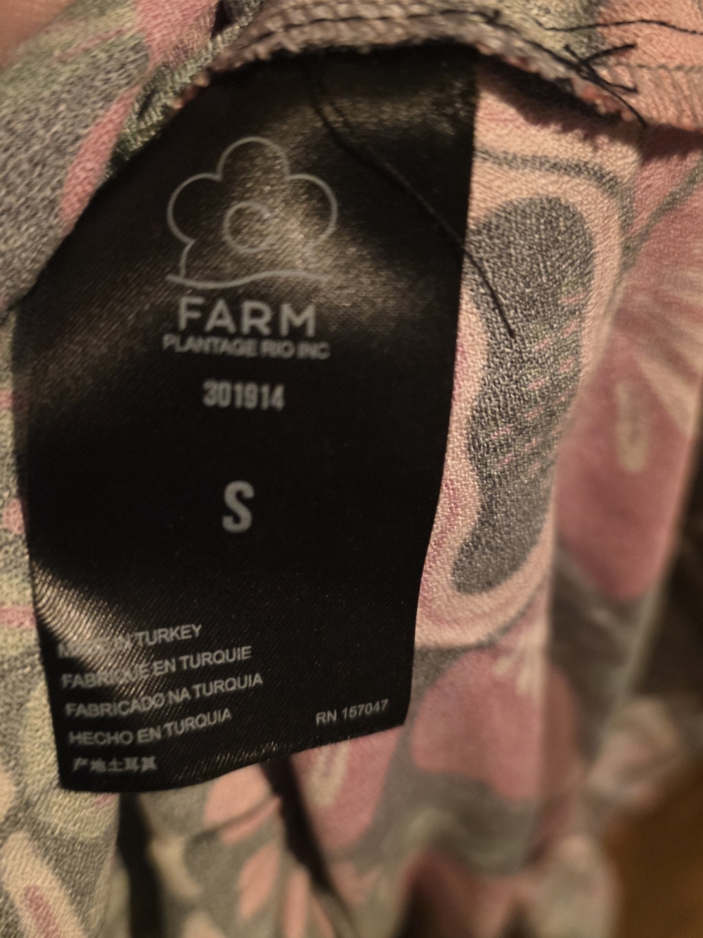 FARM Rio Flowers Garden Maxi Dress with Bold Pink & Green Print Small - Picture 7 of 8